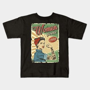 vintage woman power - you are stronger than you think Kids T-Shirt